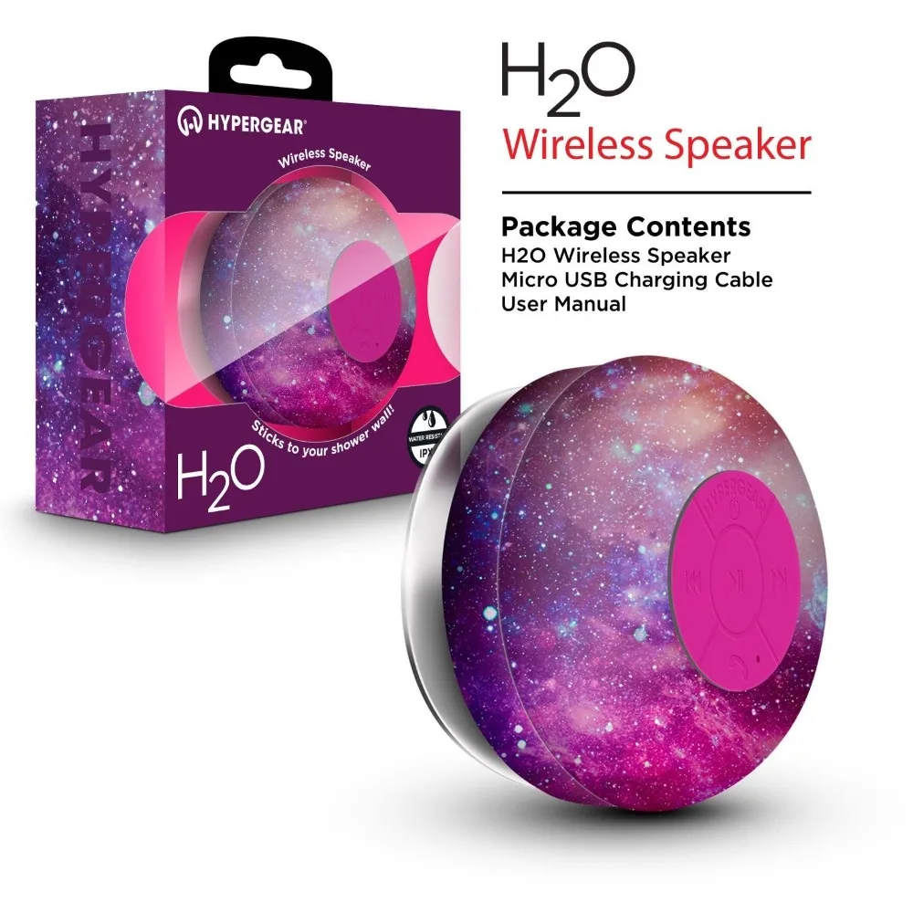 HyperGear Splash Waterproof//Resistant Wireless Shower Speaker HD Stereo Built-in Mic for Hands-Free Calls//Playlist for All Wireless Bluetooth Devices Teal
