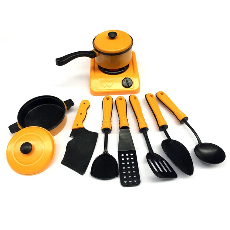 Starz 9pcs Set Kids Pretend Play Kitchen Set Cooking Kitchenware