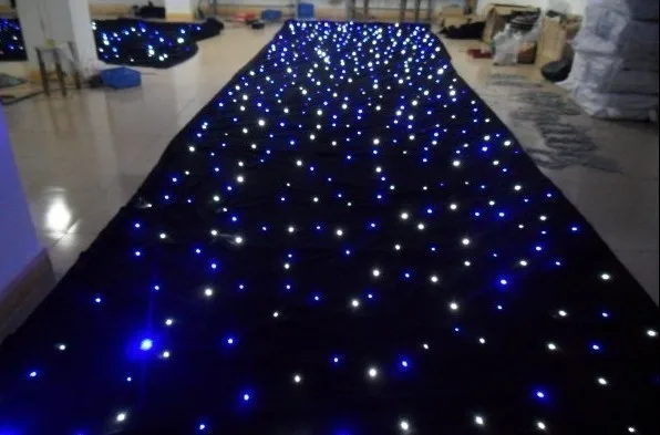 

Mixed Color RGB 2x3M LED Star Curtain 48pcs SMD High-bright stage Cloth Fireproof Velour + Controller background cloth