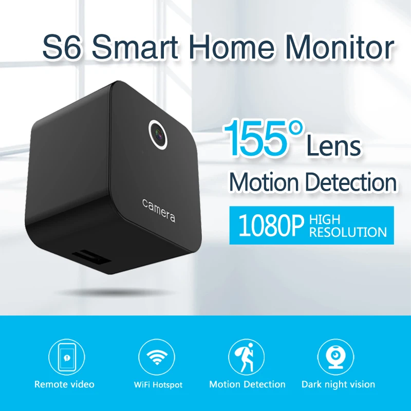 Новая S6 мини ip камера wifi микро HD 1080P ночное видение видео аудио корпус Видеокамеры