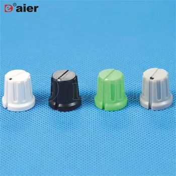 

100PCS KN-8F white dot push on type plastic skirted control knobs
