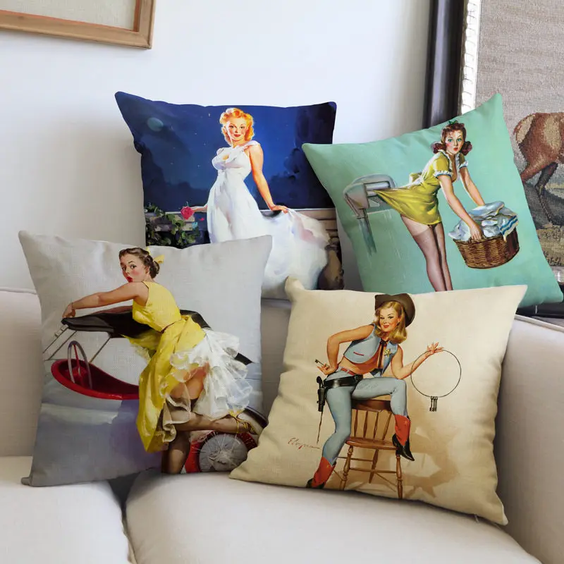 

European retro creative sexy g Cushion Cover Decorative Pillowcase Chair Seat Car Pillow Cover Home Living Textile BZ-142