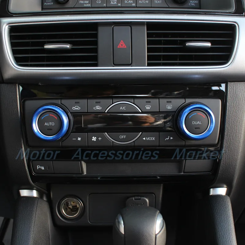 Новинка 2 шт. Алюминий A/C Управление Кнопка Обложка кольцо для Mazda 3 6 CX-3 CX-5 CX-9