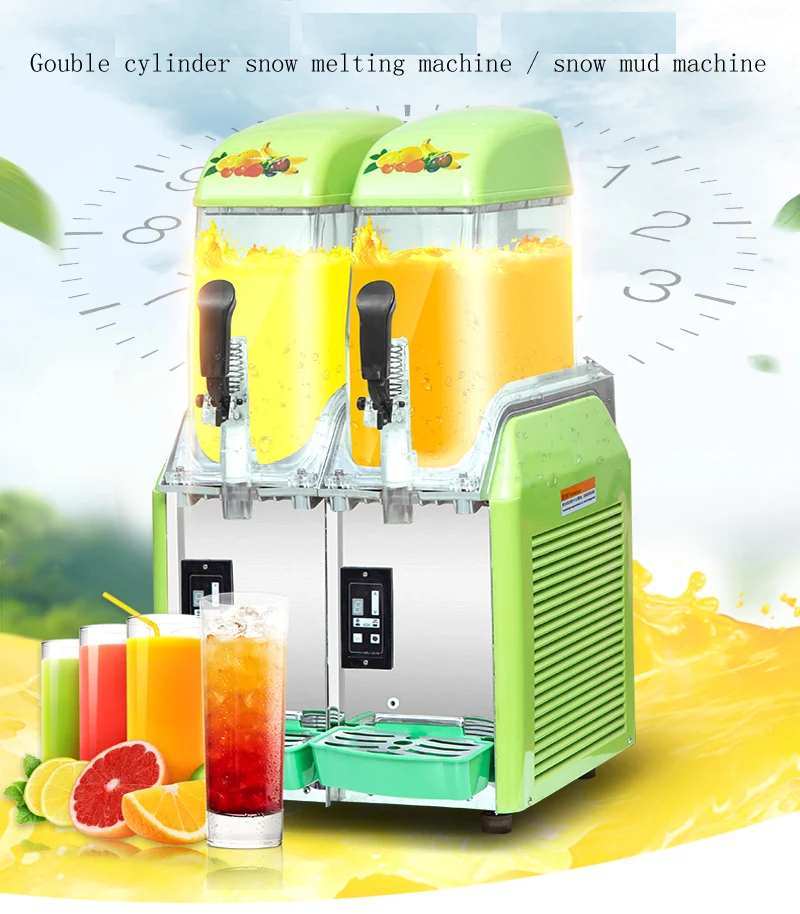 890W High quality electric double tank snow melting machine 110v 220v ice slush machines commercial juice slush ice machine