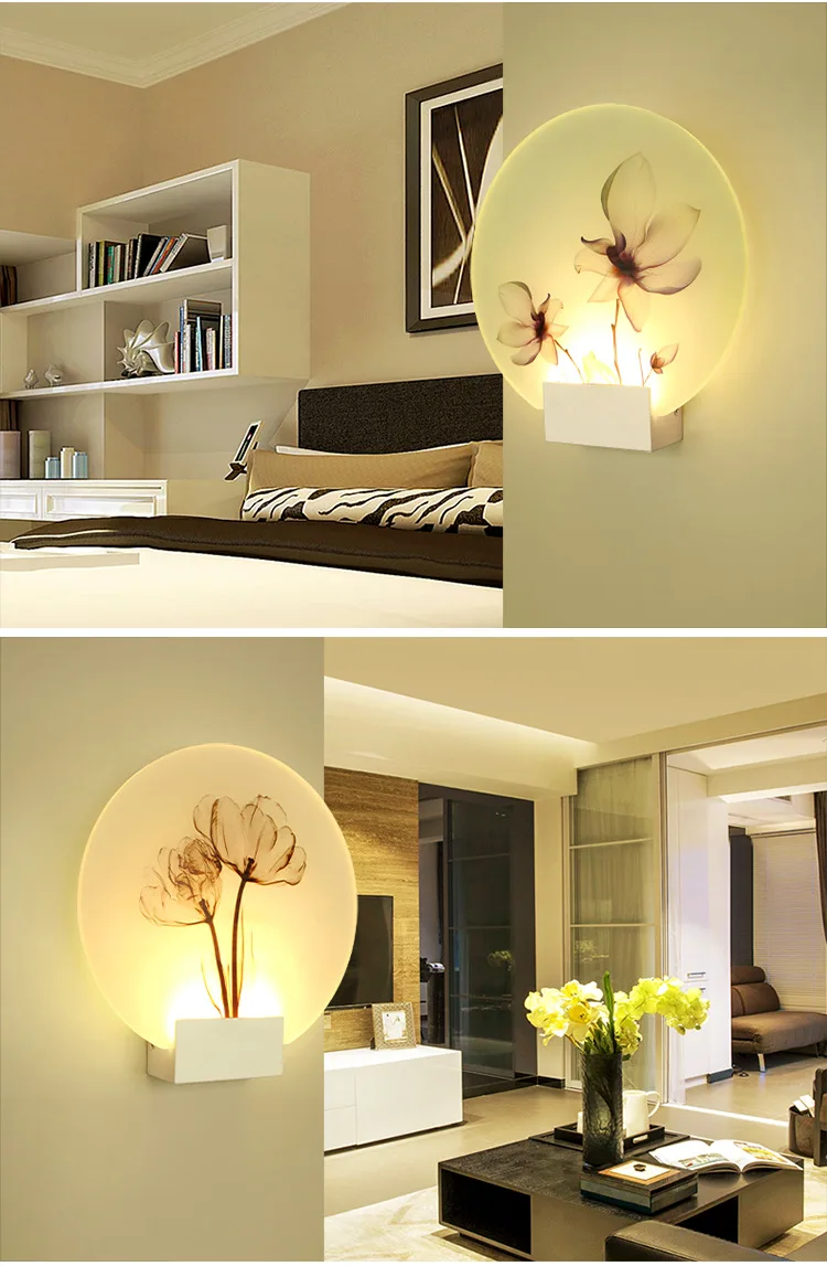 Artpad lâmpada de parede 8w, moderna, romântica,