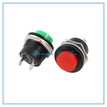 

10pcs Momentary Push Button Switch 16mm Momentary pushbutton switches 6A/125VAC 3A/250VAC Round Switch Red+Green R13-507