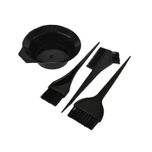 Профессиональный набор для окрашивания волос 4 в 1, черная пластиковая раскраска для волос, расческа, миска для смешивания, инструмент для укладки волос, 4 шт