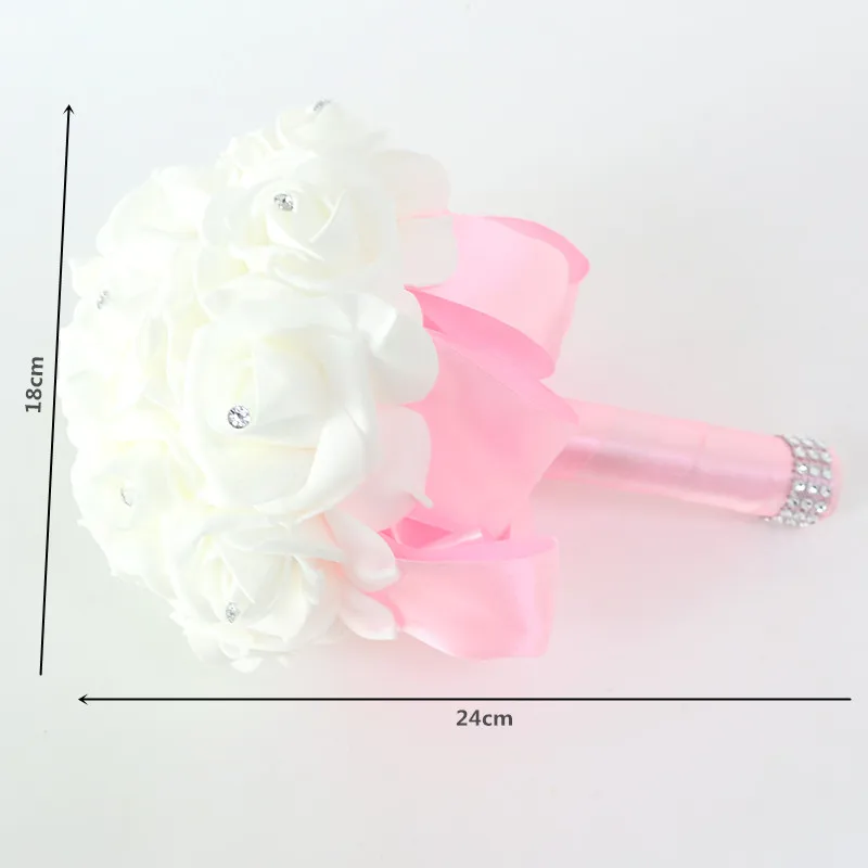 Flone Artificial Wedding Bridal Hand Holding Bouquet Bridal Bridesmaid Rose Flowers Fake Flower Party Home Decor Floral (7)