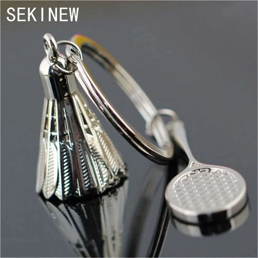 

SEKINEW New Gift Key Chains Keychain Keyfob Keyring Creative 3D Model Badminton Bat Car Ornament Accessories