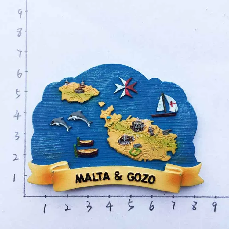 Travel in Malta Fridge Magents Tourst Souvenirs Refrigerator Magnetic Stickers Home Decorations - Цвет: Светло-желтый