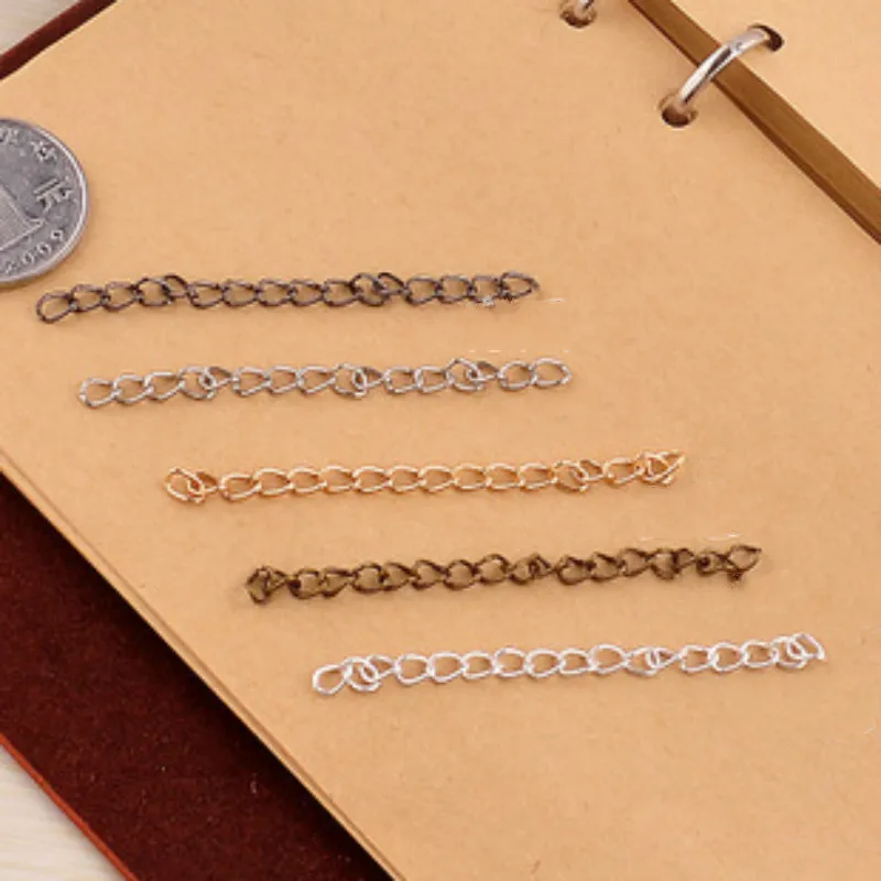 100pcs/lot Necklace Extension Chain Bulk Bracelet Extended Chains Tail Extender For DIY Jewelry