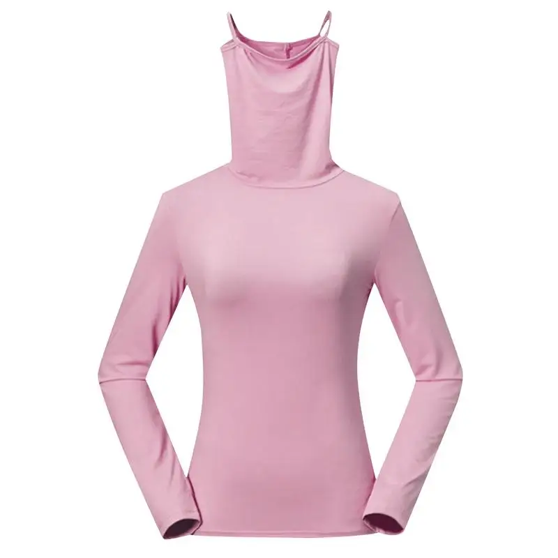 Женская новая летняя Солнцезащитная футболка с длинным рукавом из хлопка для гольфа, женская футболка с УФ-защитой, свитер, пуловер, одежда - Цвет: Pink