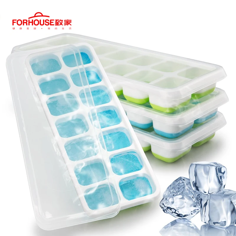 

14 grid Ice Mould Chocolate Ice Cream Bar Skeleton Silicone Maker Mold Kitchen Tools with cover