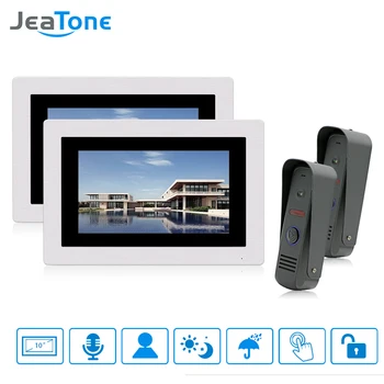 

Free Shipping 7"Wired Video Door Phone Intercom Doorbell Kit Night Vision Waterproof Touch Screen Color Video Doorbell JeaTone