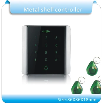 

Free Shipping 125KHZ rfid access control rfid card access control Metal touch keypad access control +10pcs jade style keyfobs