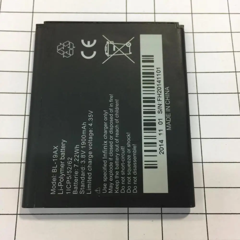 3.8V 1900 mAh Replacement Battery For Infinix BL 19AX Bateria Batterie