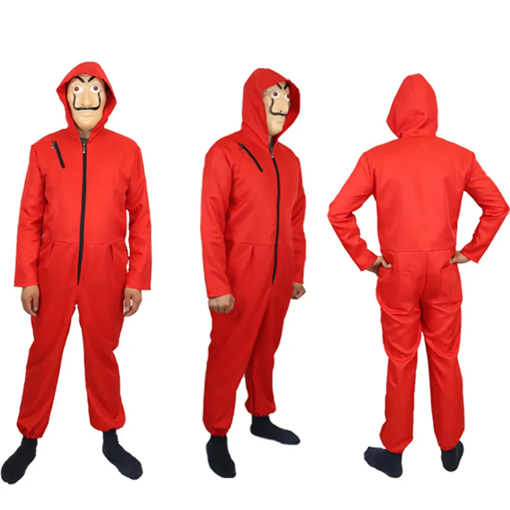 

money Heist hot movie Salvador delivery Dali mask The Paper House Salvador Dali cosplay costume red monkeys Child adult uniform