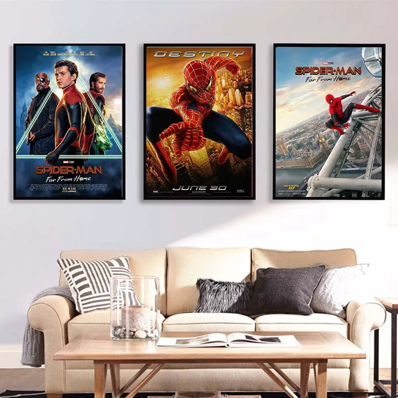 Человек-паук: Дальний от дома постер из фильма герои похода персонажи фильма кабинет спальня декоративная роспись стены Искусство