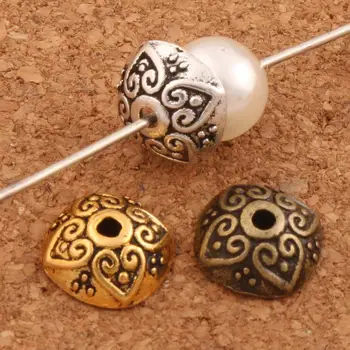 

400pcs 9.5x9.4mm zinc alloy Heart Dots Bali Style Design Bead cap Jewelry Findings Components L1048