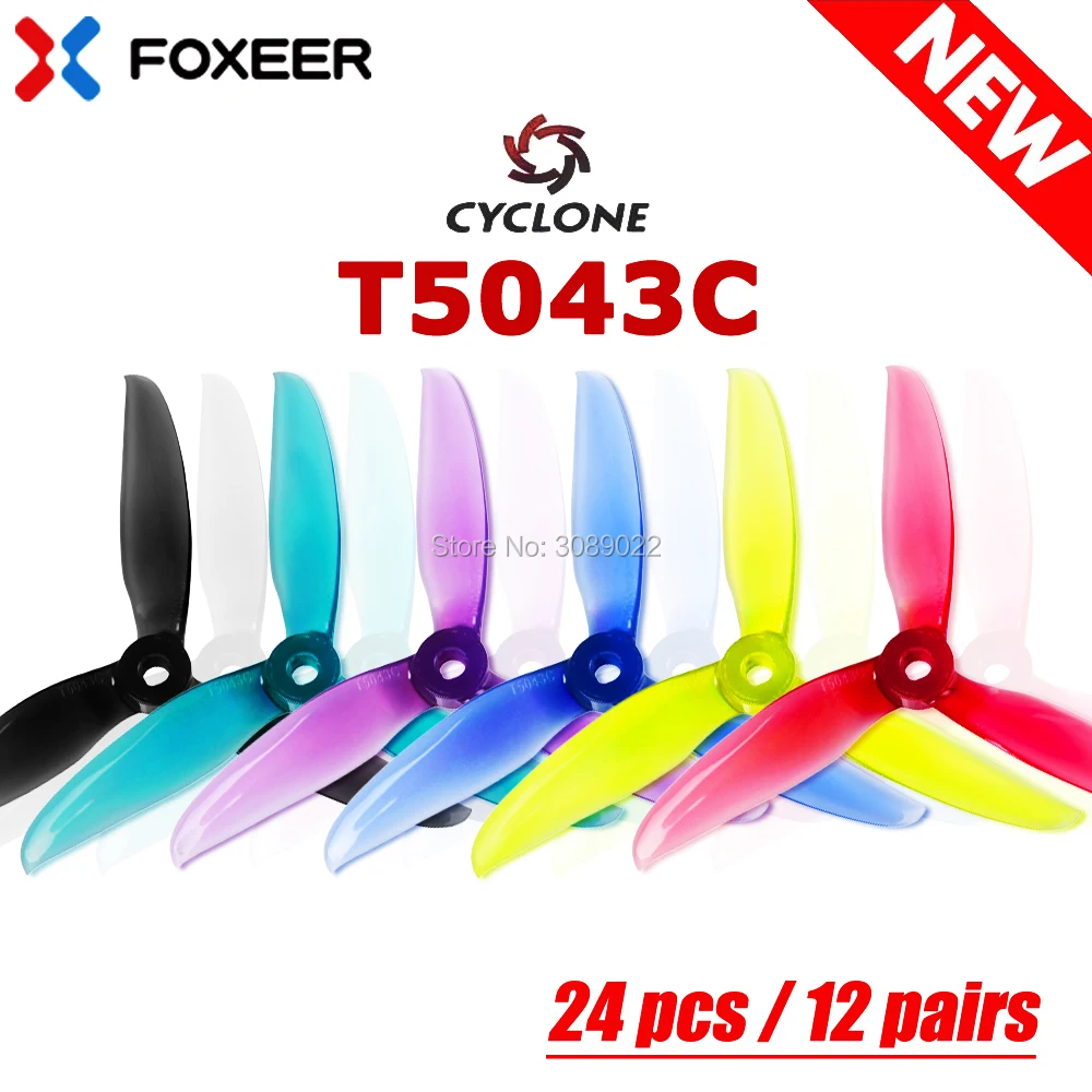 

24 pcs/12 pair DALPROP CYCLONE T5043C 5043 3-Blade propeller Compatible POPO motor prop for FPV Freestyle Drone Quadcopter
