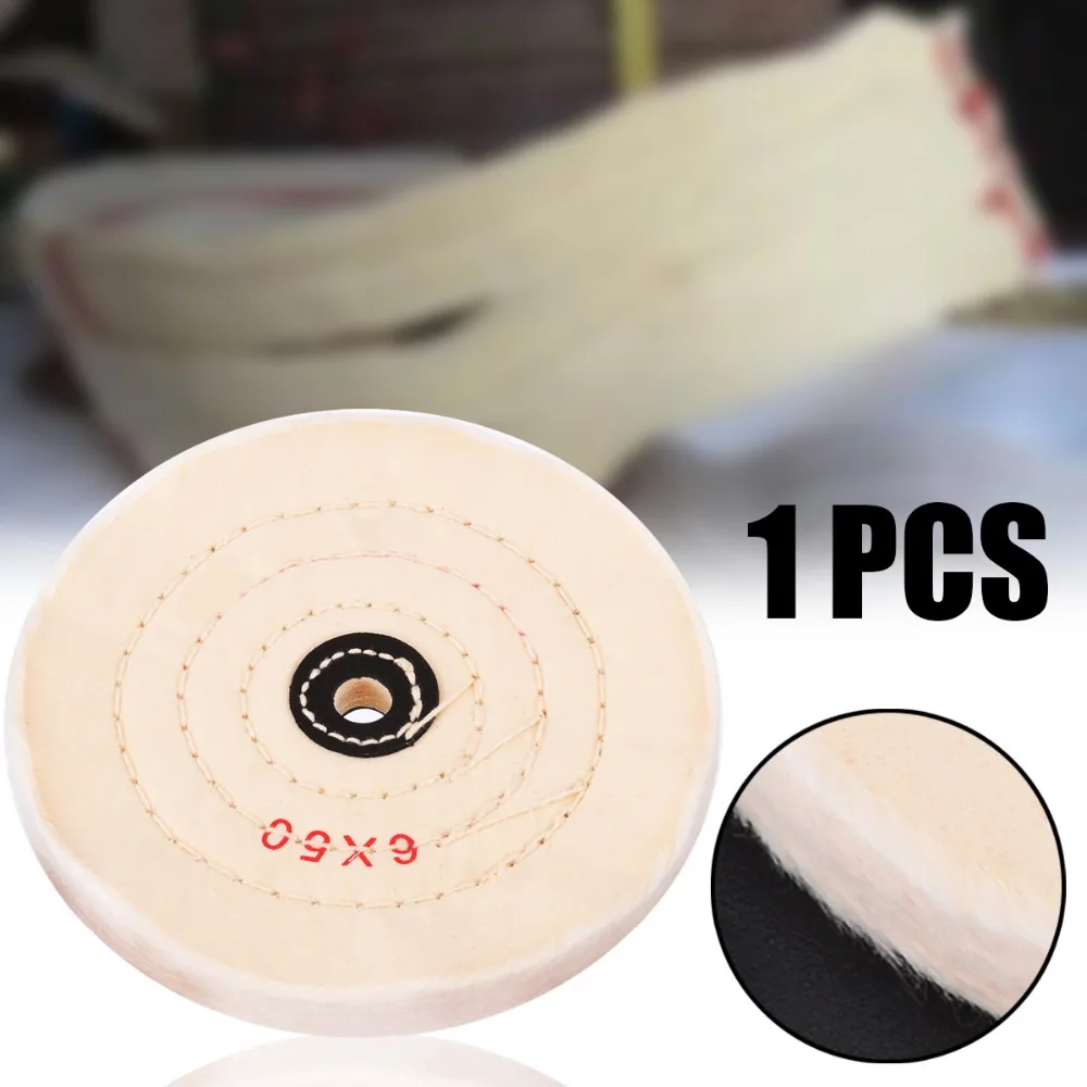 6'' White Cloth Buffing Polishing Wheels Buffer Polish Grinder Pad Wood Metal Polishing Tool for Abrasive Tools