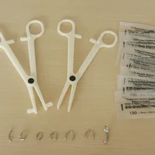 2 шт одноразовый пирсинг для тела Набор инструментов плоскогубцы щипцы иглы аксессуары набор с серьга для брови губ соски кольца для носа