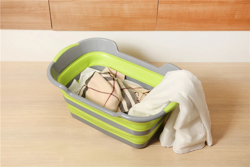 Kaufen 19L Wäsche Korb Schmutzige Kleidung Korb Klapp Tragbaren Korb Wäsche Bad Zubehör Kleidung Korb Hause Lagerung Waschen