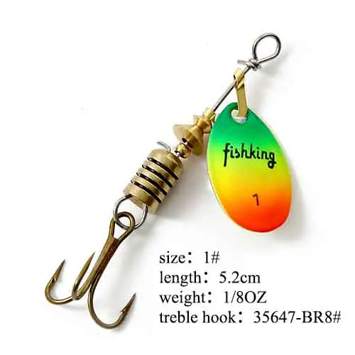 FISH KING 3,5 4,5 6,5 9,5 14 г жесткая приманка, Искусственные воблеры для троллинга, металлическая рыболовная блесна для спиннинга, ложка, форель для щуки - Цвет: multicolor 1