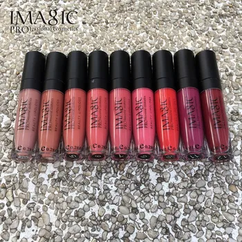 9Colors IMAGIC Lip Gloss Waterproof Matte Liquid Lipstick Strawberry Long Lasting Lip Kit as pencil