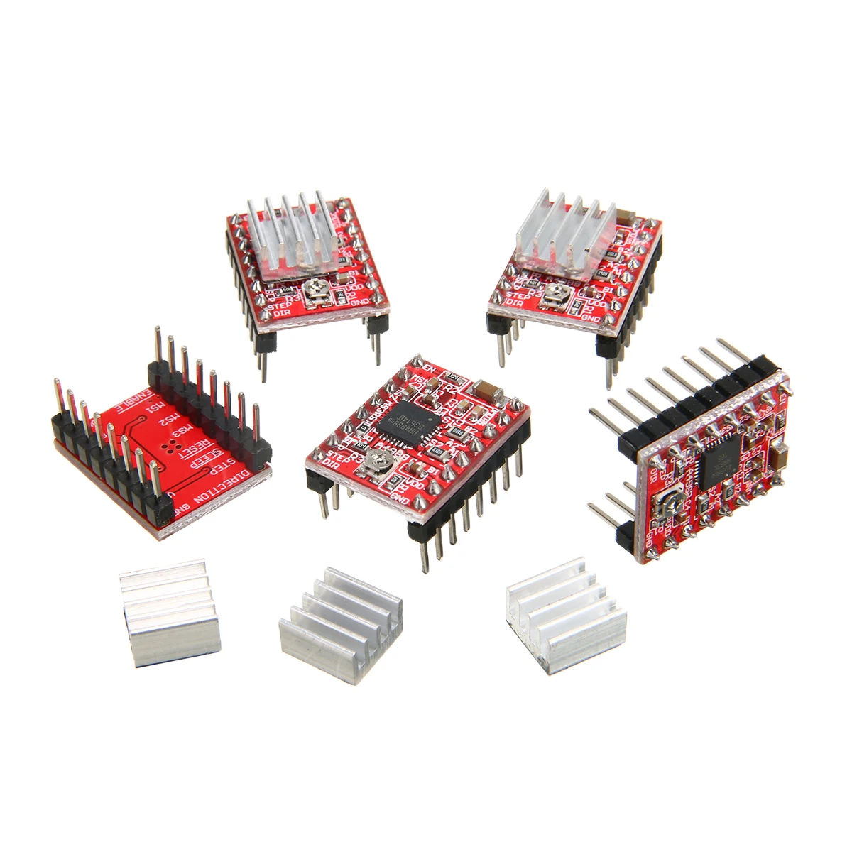 5pcs Stepper Motor Driver 1.5x2mm A4988 Stepper Motor Driver Module 3D Printer Polulu StepStick RAMPS RepRap