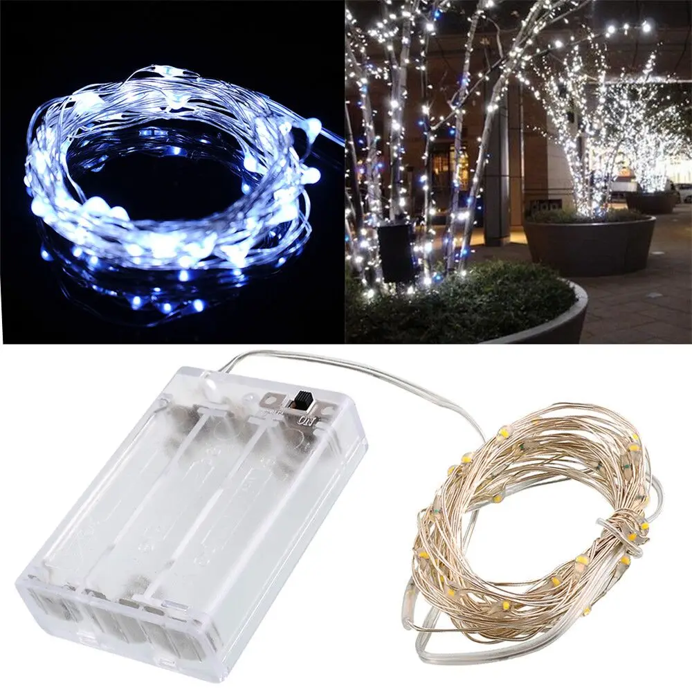 Flower Arrangement Lamp ! 100 LED 10M String Lights Copper Sliver Wire