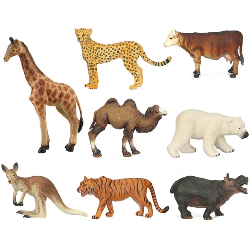 Zoo Animal Model Action Figure horse tiger lion Wolf giraffe camel Christmas Learning Educational Kids Toys for Boys Children
