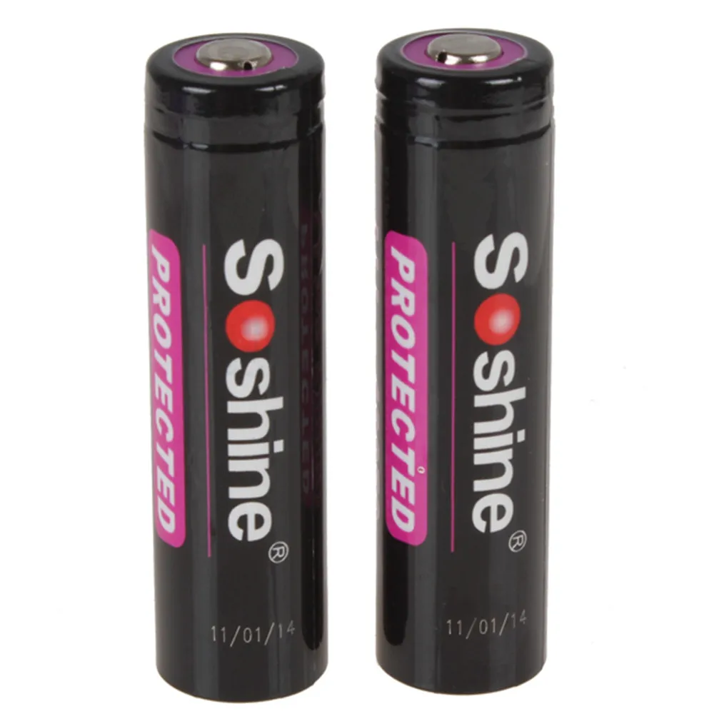 2pcs High Capacity Soshine 18650 3.7V 3100mAh Protected battery Li ion Rechargeable Battery + Case Quality|soshine 18650|battery casebattery