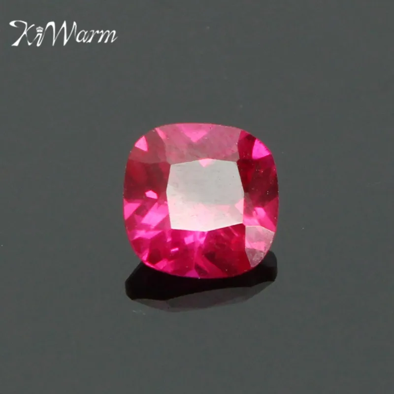 

KiWarm Unique 1PC 5 MM Ruby Square Cushion Cut Natural Gemstone AAA For DIY Jewelry Necklace Pendant Rings Earrings Making