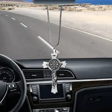 MR TEA автомобильный кулон, металлический сплав, крест, Иисус, Кристиан, висящее зеркало заднего вида, украшения, интерьер, авто Декор, авто стиль, креативный