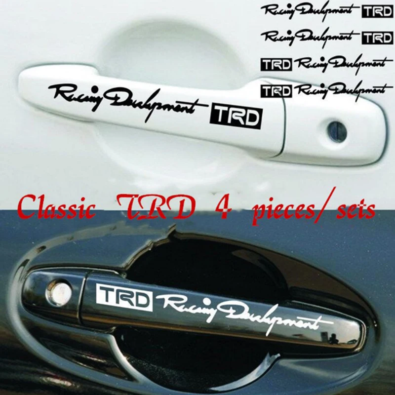 

4pcs/set Car-styling TRD Logo Door Handle Reflective Car Stickers Personality Character Decoration Car styling door handle