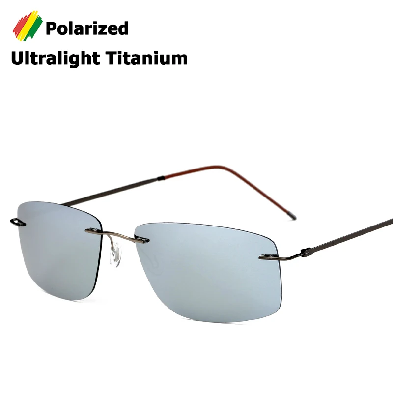 

JackJad Rimless Square Style Titanium POLARIZED Sunglasses Can Fold Ultralight Driving Brand Design Sun Glasses Oculos De Sol
