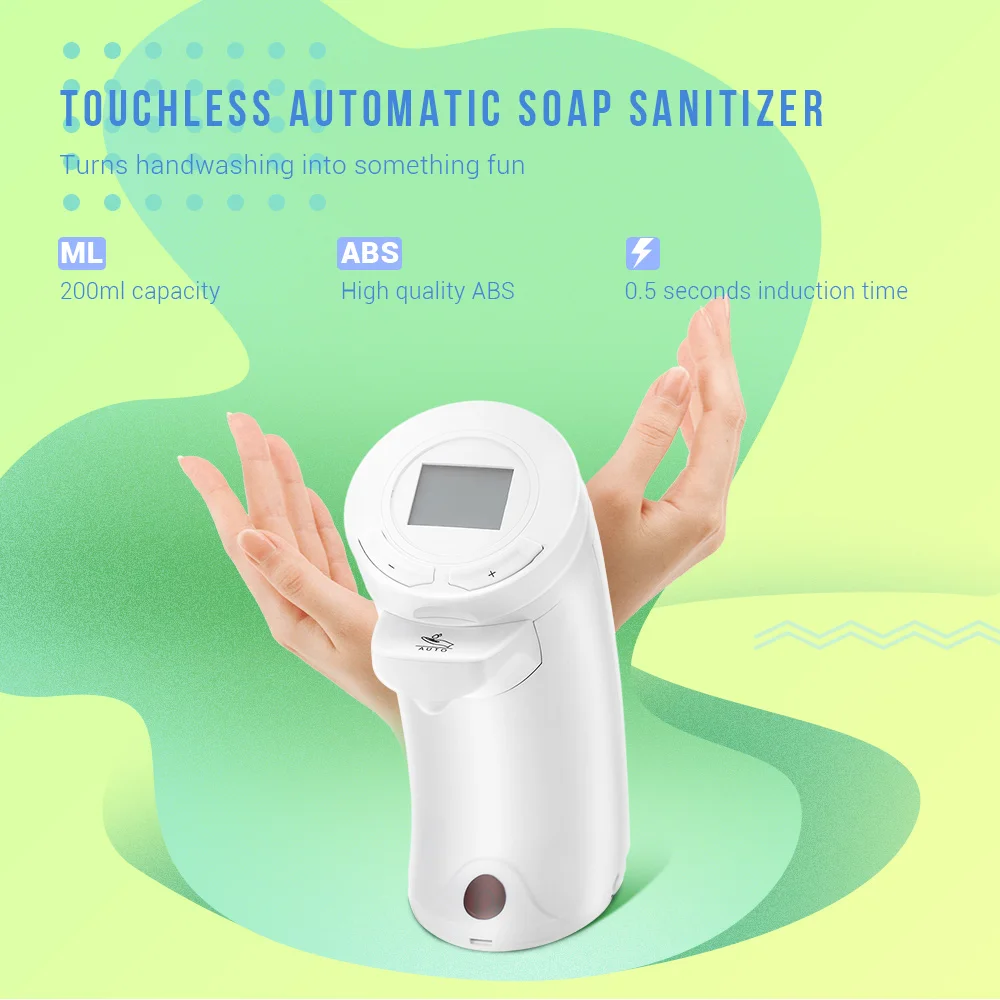 200 мл Бесконтактный ЖК-дисплей ABS автоматический датчик дезинфицирующее средство для мыла дозатор для лосьона бутылка для жидкости для мытья рук для кухни и ванной комнаты