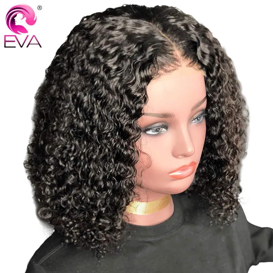 

Eva Hair Short Curly Full Lace Human Hair Wigs Pre Plucked With Baby Hair Brazilian Remy Hair Full Lace Bob Wigs For Black Women