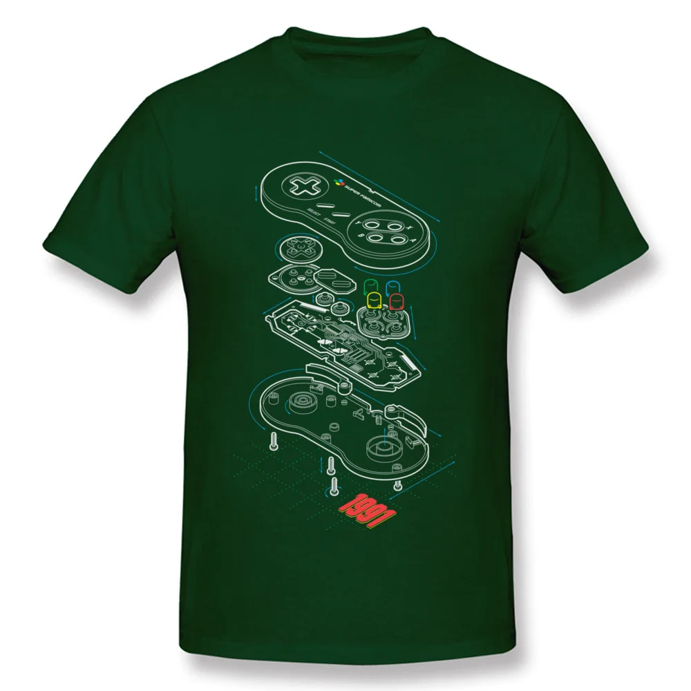 Футболка для геймеров на заказ, Мужская футболка с контроллером анатомии, топы, футболки в стиле хип-хоп, уличная одежда для студентов, аркадная футболка, черная одежда из хлопка - Цвет: Dark Green