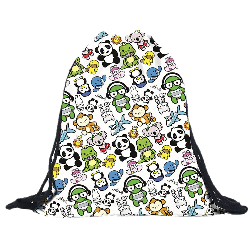 

XINIU School Bags Unisex Backpacks 3D Printing Bags Drawstring Backpack Beach Bag Girls Ladies School Fresh Bag