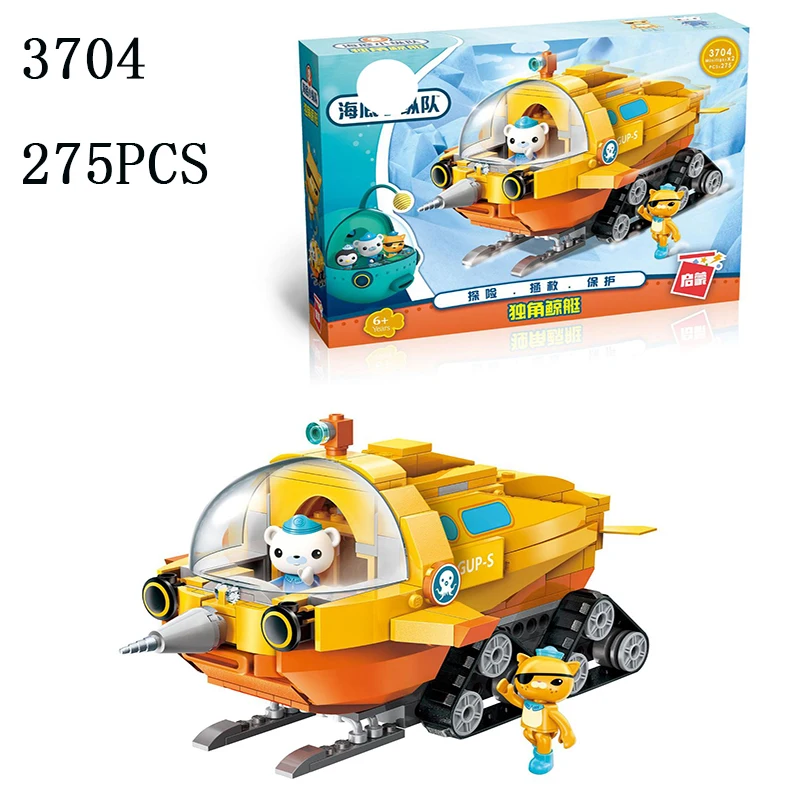 Legoed city Cartoon Lepining Movie Octonauts Narwhals boat Building Blocks Bricks Toys LegoINGLY Submarine Model kits toy gifts