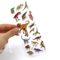 1 лист Размер случайный 3D мерные наклейки с картинками динозавров для детей игрушки домашний Настенный декор мультфильм мини холодильник