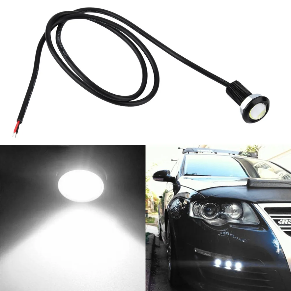 

New 2017 2pcs 18MM Led Eagle Eye DRL Daytime Running Lights Source Backup Reversing Parking Signal Lamps Waterproof