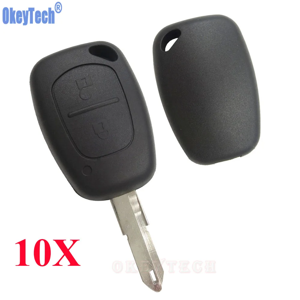 OkeyTech 10PCS LOT 2 Button Remote Key Case Fob Auto Replacement Empty Key Shell For Renault Traffic Master Vivaro Movano Kangoo