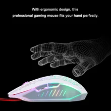 Игровая мышь Проводная RGB эргономичная игровая мышь USB компьютерные мыши ПК ноутбук игровая мышь(белая) Офисные принадлежности