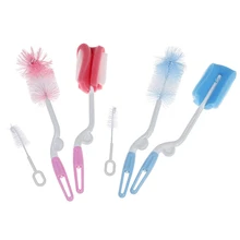 3 шт./компл. новые детские щетки для бутылочек, набор губка соска очиститель соски поилка молоком Детские щетки для бутылочек для очистки инструменты случайных цветов