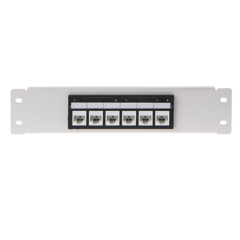 RJ45 CAT6 6 Ports Patch Panel Frame With RJ45 Keyston Module Jack Connector 4