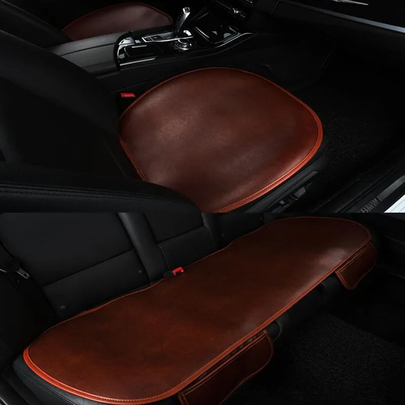 Genuine Leather Car Seat Cover Auto Cushions Protector Pad UniversalAutomobiles Seat Covers