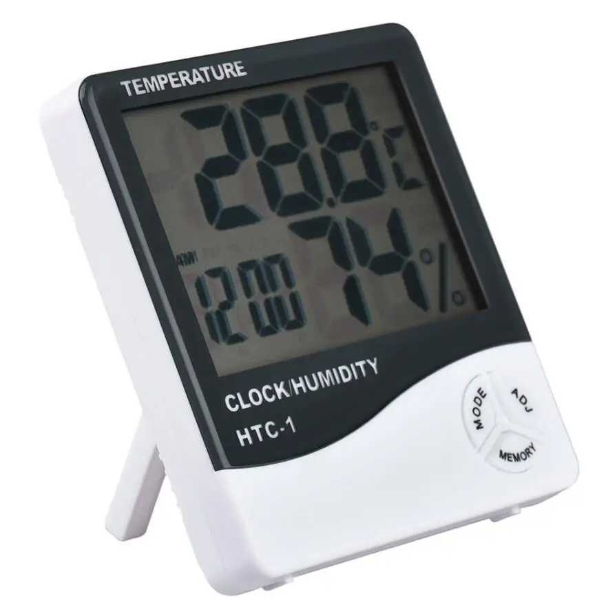 

for HTC-1 Indoor Room LCD Electronic Temperature Humidity Meter Digital Thermometer Hygrometer Weather Station Alarm Clock